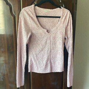 Free People Blush Lace Blouse